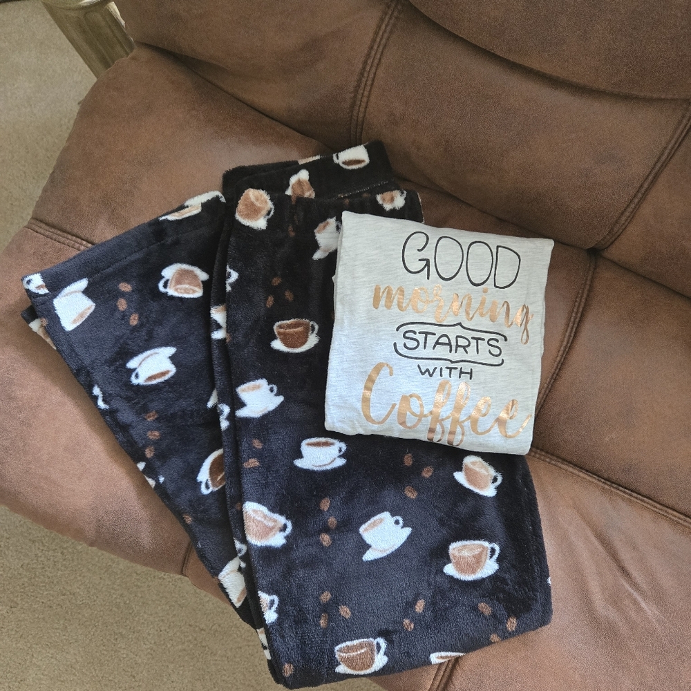 Be Yourself Coffee Printed 2 Piece Pajama Set - Picture 3 of 11